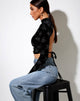 Image de Quelia Crop Top in Black Cupid Stamp Silver