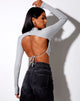 Image de Quelia Crop Top in Rib Greymarl