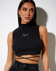 Image de Quera Crop Top in Rib Black Angelic Embro