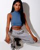 Image de Quera Crop Top in Rib Mineral Blue