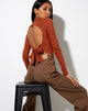 Image de Quky Crop Top in Mini Croc Brown