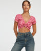 Image de Raeto Crop Top in Ditsy Floral Pink