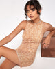 Image of MOTEL X OLIVIA NEILL Raisa Mini Dress in Tan Mushroom