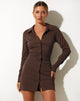 Image de la robe à manches longues Ramaya en chocolat amer