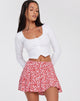 Image de la mini-jupe Rara en Ditsy Butterfly Peach and Red