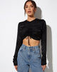 Image de Rean Crop Top in Satin Zebra Black