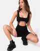Image de Requi Unitard en noir avec boucles argentées