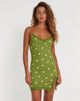 Image de Daisy Mini Dress in Moss Green Custard Daisy Embro