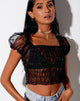Image de Marilla Crop Top in Black Organza