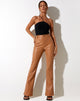 Image de Zoven Flare Trouser en PU Peachy Tan
