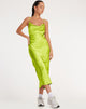 Image de Palasha Midi Dress in Satin Lime Green