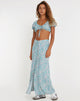 Image de Jupe midi Rima en bleu Flower Power