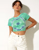Image de Tindy Crop Top in Green Blue Flower Tie Dye