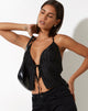 Image de Dama Crop Top in Crinkle Black
