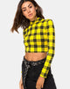 Image de Rhala Crop Top in Winter Plaid Yellow