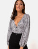 Image de Roma Long Sleeve Top in Leo Spot in Black and White