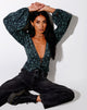 Image de Romina Long Sleeve Top in Mono Paisley Sage