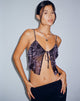 image de Rumak Cami Top in Butterfly Vine Flock Black and Pink