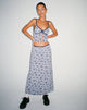 image de Rinzi Maxi Skirt in Light Blue Black Botanist Flocking
