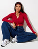 Image de Ryals Long Sleeve Top in Rib Racing Red