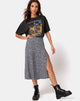 Image de la jupe midi Saika, Ditsy Rose Black