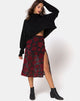 Image de la jupe midi Saika, rouge romantique Rose Flock