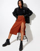 Image de la jupe midi Saika en Mini Croc Brown