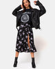 Image de la jupe midi Saika en blanc rose noir