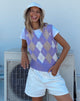 Image de la veste Sami en Argyle Lilas Crème Tan