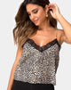 Image de Sancez Top in Rar Leopard Brown with Black Lace