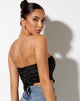 Image de Sanja Bandeau Top in Satin Black