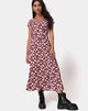 Image de Sanrin Midi Dress in Wild Fleur Maroon