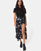 Image de Satha Midi Skirt in Mono Flower Black