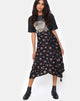Image de la jupe midi Satha en Sohey Rose Noir