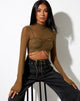 Image de Sauja Crop Top in Mesh Khaki Green