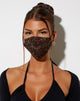 Image de masque de visage en boa brun foncé