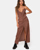 Image de la robe Senia en satin rose Chocolat
