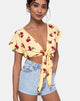 Image de Shae Crop Top in Falling Rose Yellow