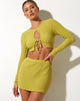 image de Shakara Long Sleeve Top in Bubble Jersey Olive Oil