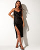 Image de Shantique Midi Dress in Satin Black