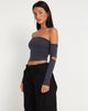 Image de Shelbo Bardot Crop Top in Ocean Storm