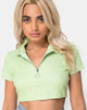 Image de Shen Crop Top in Rib Pastel Lime