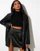 Image de la mini-jupe en satin Shenka Dark Khaki