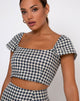 Image de Cindy Crop Top in Gingham Cream
