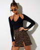 Image de la mini-jupe Sheny en brun boa foncé
