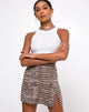 Image de la mini-jupe Sheny en croc gris neutre