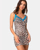Image de la robe Sheys en maille guépard avec dentelle bleue