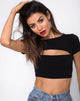 Image de Shim Cutout Crop Top en noir