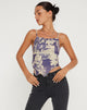 Image de Shindu Mesh Vest Top in Collage Floral Shadow Purple