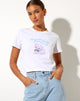 Image de Shrunk Tee in White Dreamy Kittens